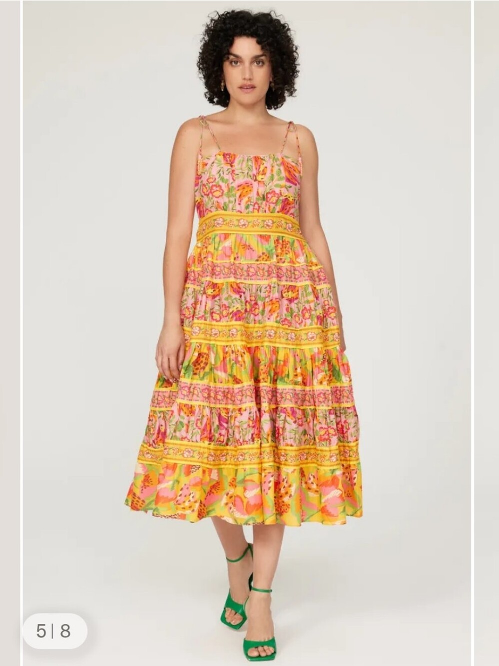 FARM Rio Mixed Fruits Paradise Cotton Midi Dress Large